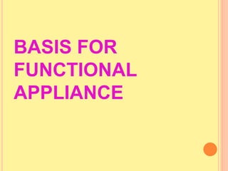 BASIS FOR
FUNCTIONAL
APPLIANCE
 