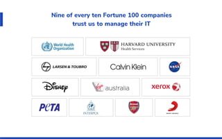 Nine of every ten Fortune 100 companies
trust us to manage their IT
 