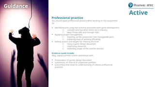 Interactive Game Assignments Examples Active - Game - Example Assignment Brief International BTEC L3 290420 ...