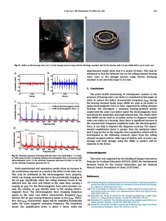 Active bearings used as exciters for rolling element bearing…