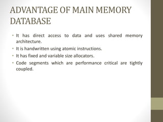 Active and main memory database | PPTX