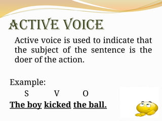 Doer Example active and passive.pOWERPOINT PRESENTATION | PPTX