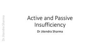 Dr
Jitendra
Sharma
Active and Passive
Insufficiency
Dr Jitendra Sharma
 