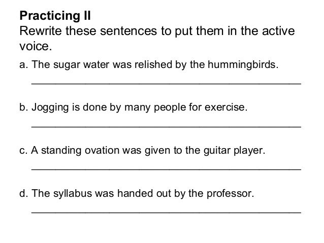 Active and passive voice