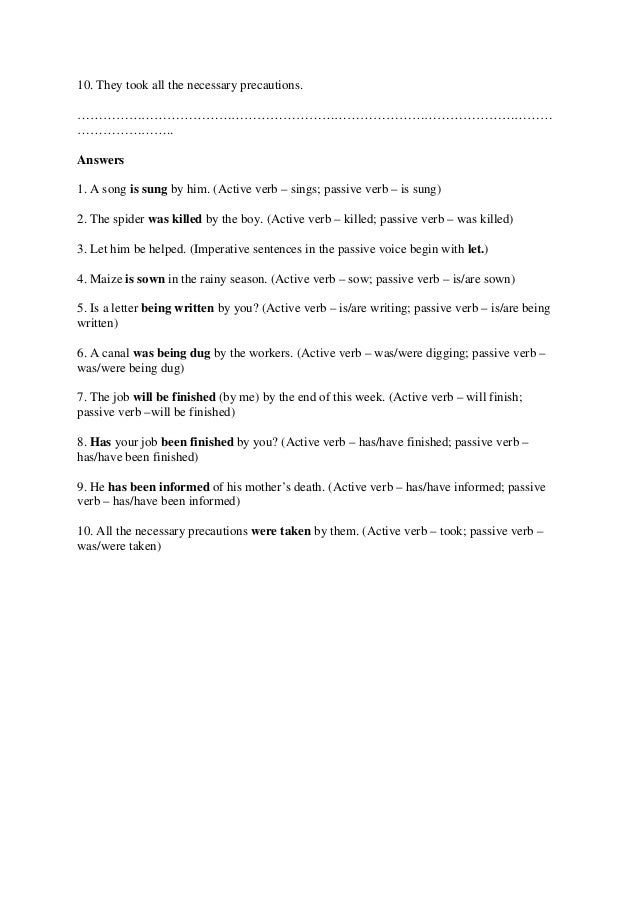 Active And Passive Voice Exercise