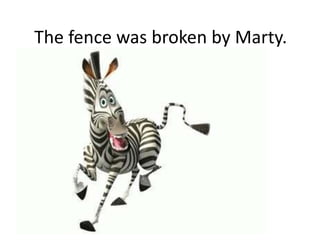 The fence was broken by Marty.
 