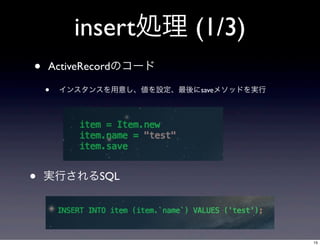 insertI (1/3)
?

ActiveRecordΥ`

?

?

󥹥󥹤⤷Osave᥽åɤg

gФSQL

15

 