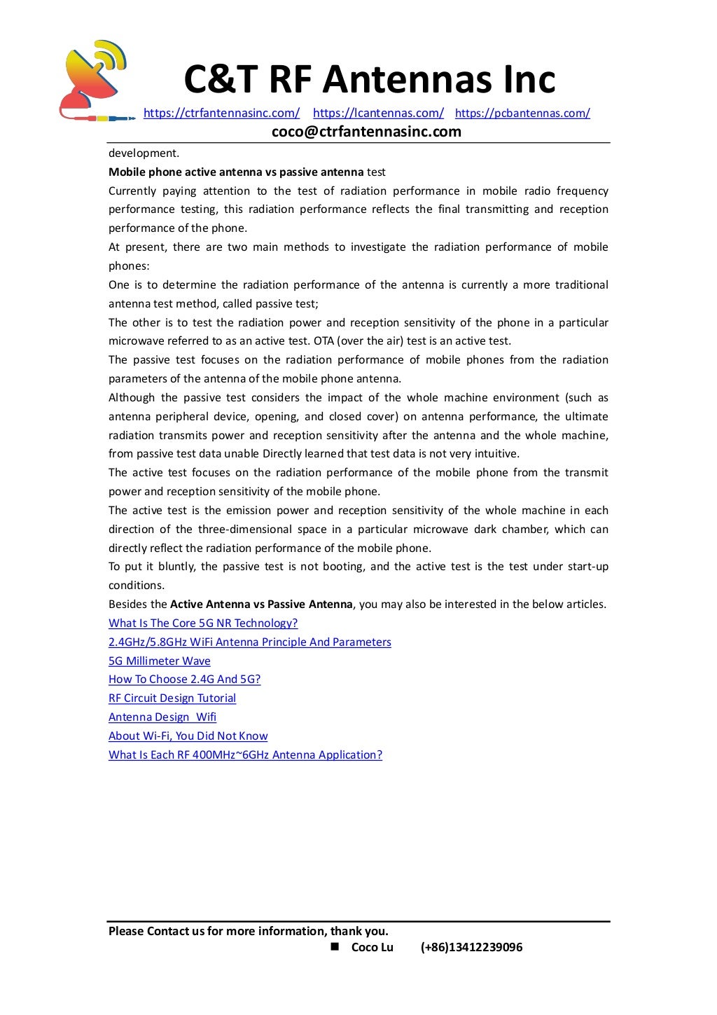 Active antenna vs passive antenna