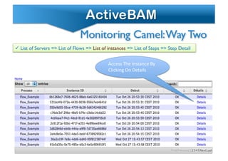Access	
 The	
 Instance	
 By	
 
Clicking	
 On	
 Details	
 
 List of Servers => List of Flows => List of instances => List of Steps => Step Detail	

 