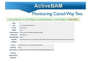  List of Servers => List of Flows => List of instances => List of Steps => Step Detail	

 