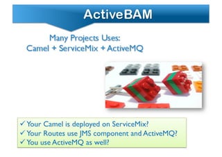  Your Camel is deployed on ServiceMix?	

 Your Routes use JMS component and ActiveMQ?	

 You use ActiveMQ as well?	

 