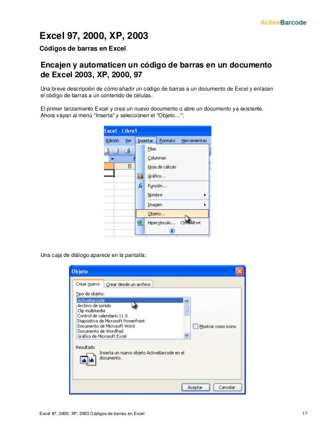 excel activebarcode