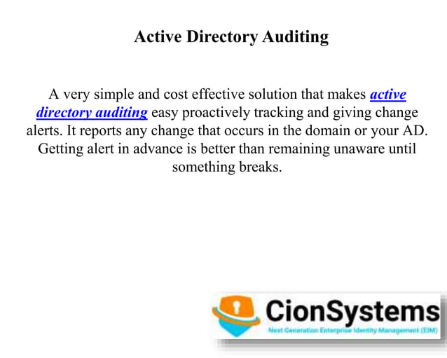 Active Directory Auditing, cionsystems.pptx