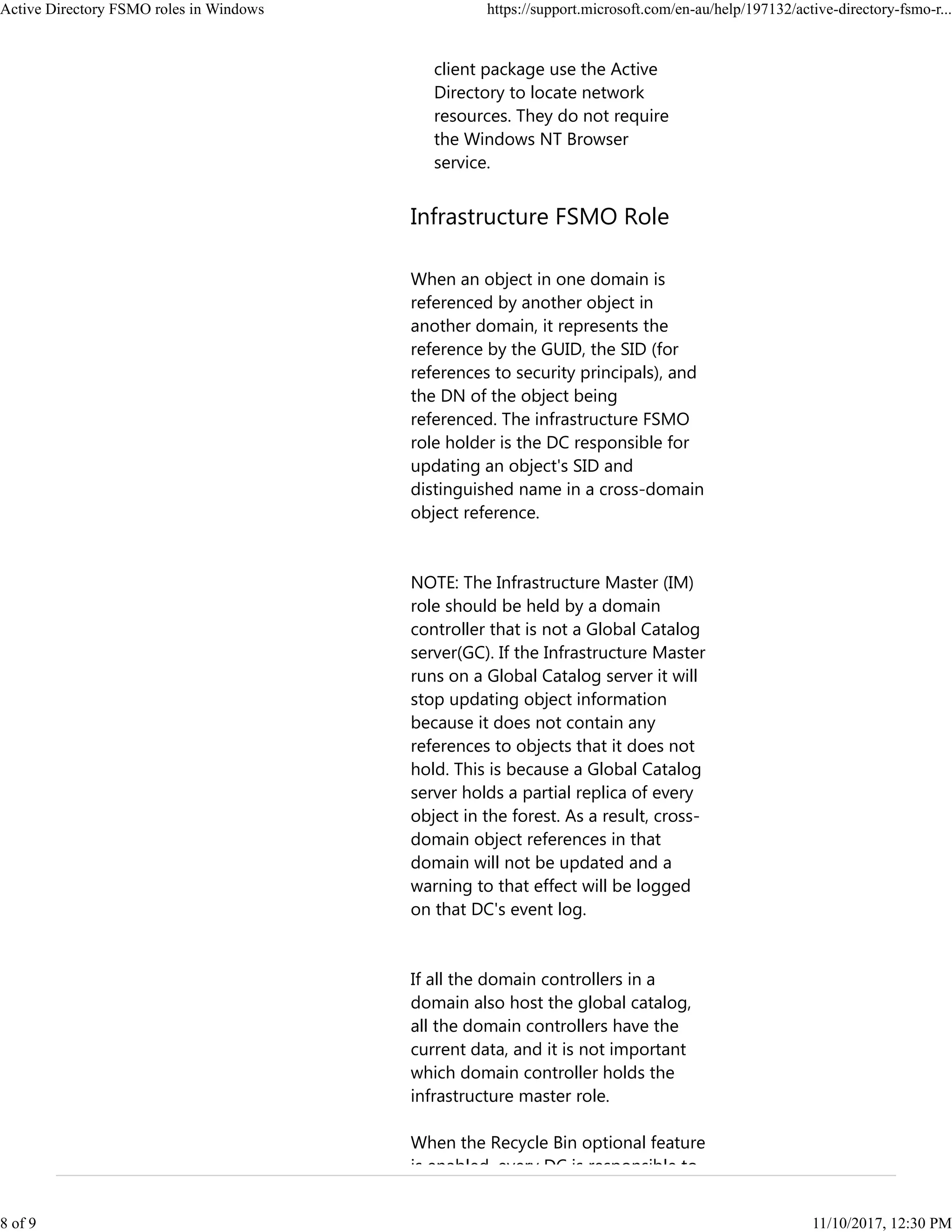 Active Directory FSMO Roles in Windows Server PDF