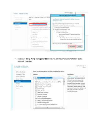 Active directory installation on windows server 2012 | PDF