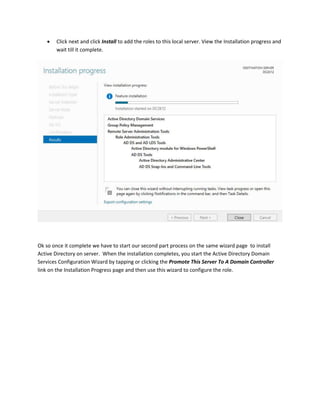 Active directory installation on windows server 2012 | PDF