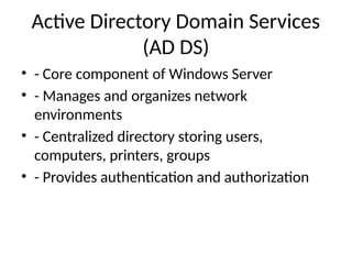 Comprehensive Guide to Configuring Active Directory Services: AD DS and ...