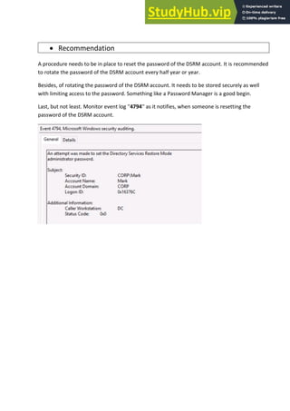 Active Directory Security Assessment ADSA | PDF
