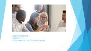Active Listening
COMM 1311
Fundamentals of Communication
 