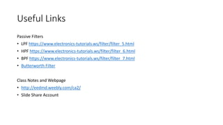 Active Filters - Electrical Network Analysis