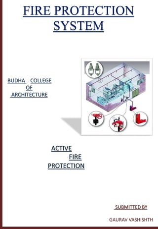 FIRE PROTECTION
SYSTEM
BUDHA COLLEGE
OF
ARCHITECTURE
SUBMITTED BY
GAURAV VASHISHTH
ACTIVE
FIRE
PROTECTION
 
