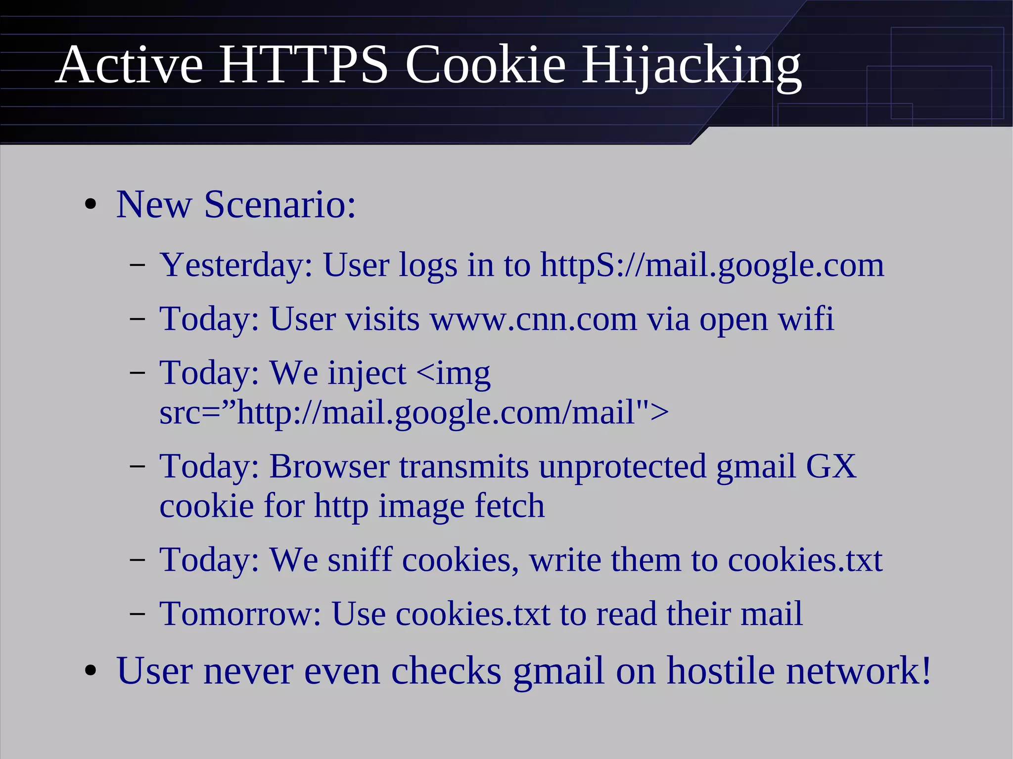 Active Https Cookie Stealing