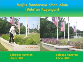 Majlis Bandaraya Shah Alam
(Bulatan Kayangan)
Sebelum rawatan
20/8/2008
Selepas rawatan
13/9/2008
 