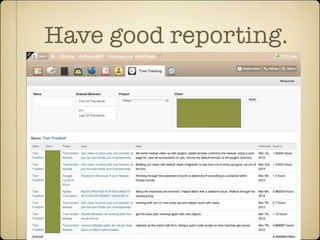 Have good reporting.
 