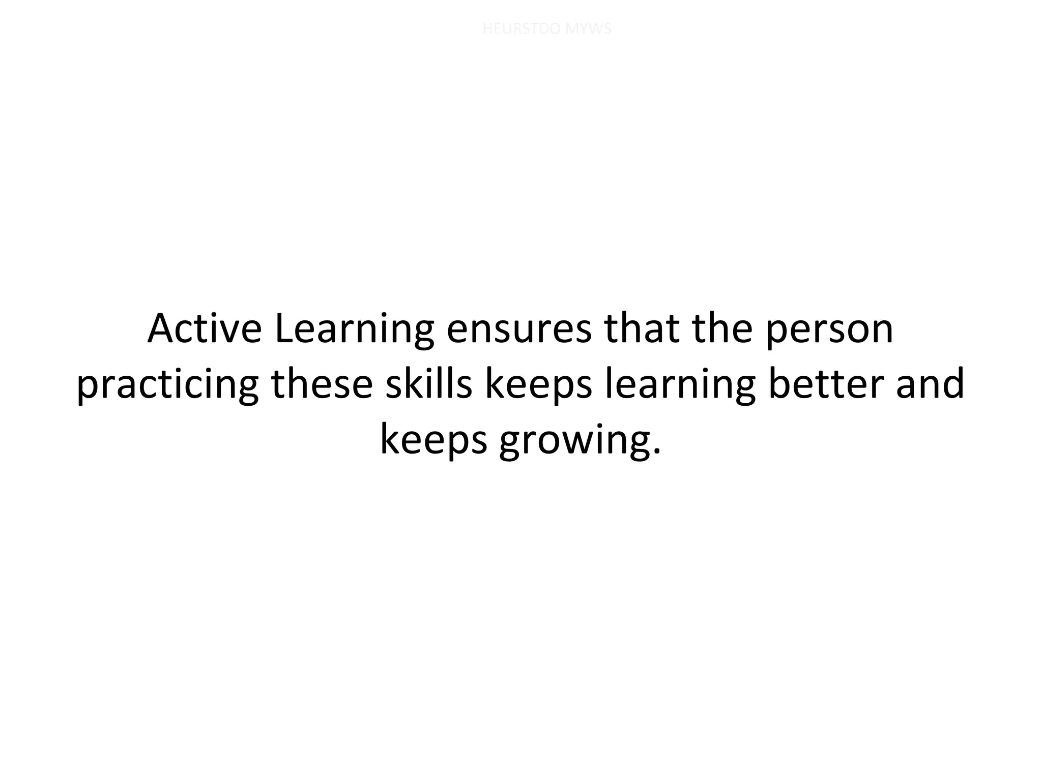 Based on the understanding of 3R’s
        we work with; The Stages Of Learning
1) State of mind
      Dealing with Fear/Procrastination/disinterest
      Increasing concentration and attention span
      Learning State

2) Intake of Information
     Ways to improve on the intake process
                                         .
3) Remembering and Activating
     Ways to improve the Conceptual Understanding
     Ways to Improve Memory
     Activation; as the information in the memory is like the volcano which
        can be active or dormant. Dormant information can never be
        recalled and it is only active information which can be recalled

      Show that you know

4) Keep on improving               HEURSTDO MYWS
 