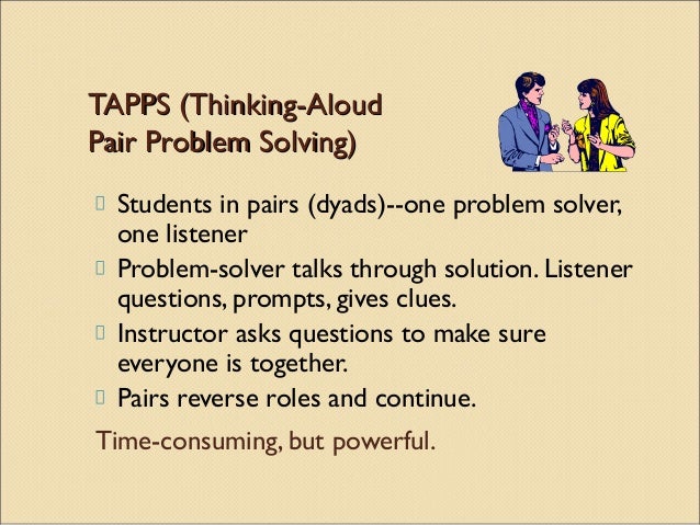 thinking aloud pair problem solving (tapps)