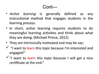 Active learning. In claasroom managementpptx | PPTX