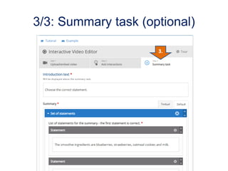 3/3: Summary task (optional)
3.
 