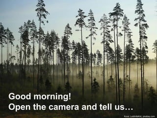 Good morning!
Open the camera and tell us…
Kuva: LuidmilaKot, pixabay.com
 