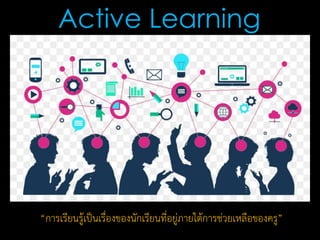 Active Learning
“การเรียนรู้เป็นเรื่องของนักเรียนที่อยู่ภายใต้การช่วยเหลือของครู”
 