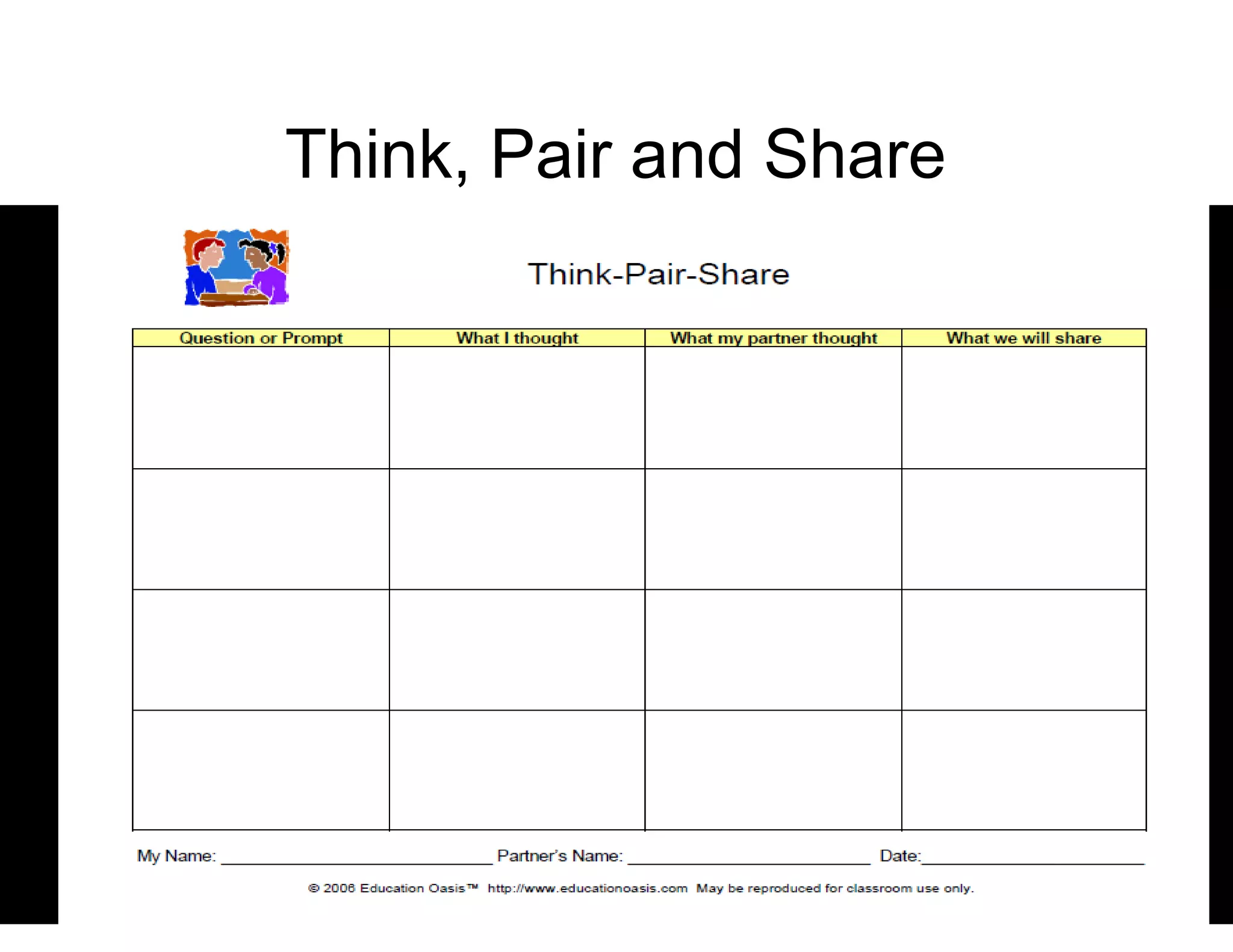 Think, Pair and Share
 