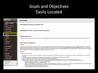 Goals and Objectives 
Easily Located 
 