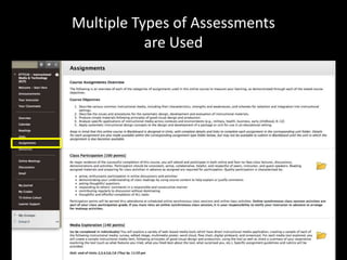 Multiple Types of Assessments 
are Used 
 