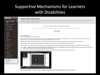 Supportive Mechanisms for Learners 
with Disabilities 
 