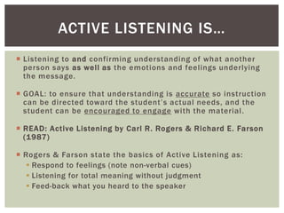 Active Learning through Listening and Questioning | PPTX