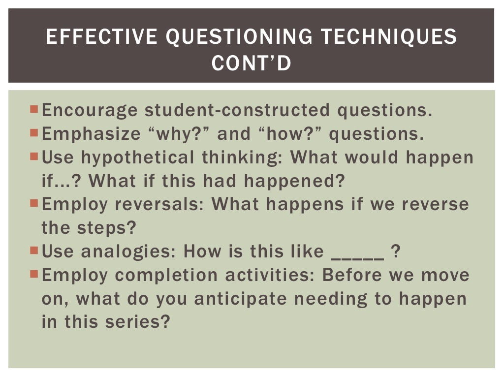Active Listening Skills Questioning Skills