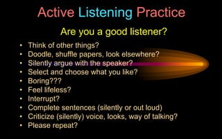 Active Listening for Well Being | PPTX