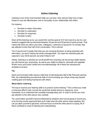 Active listening | DOCX