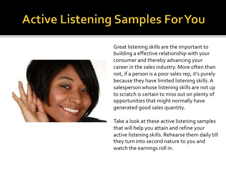 Active listening samples for you