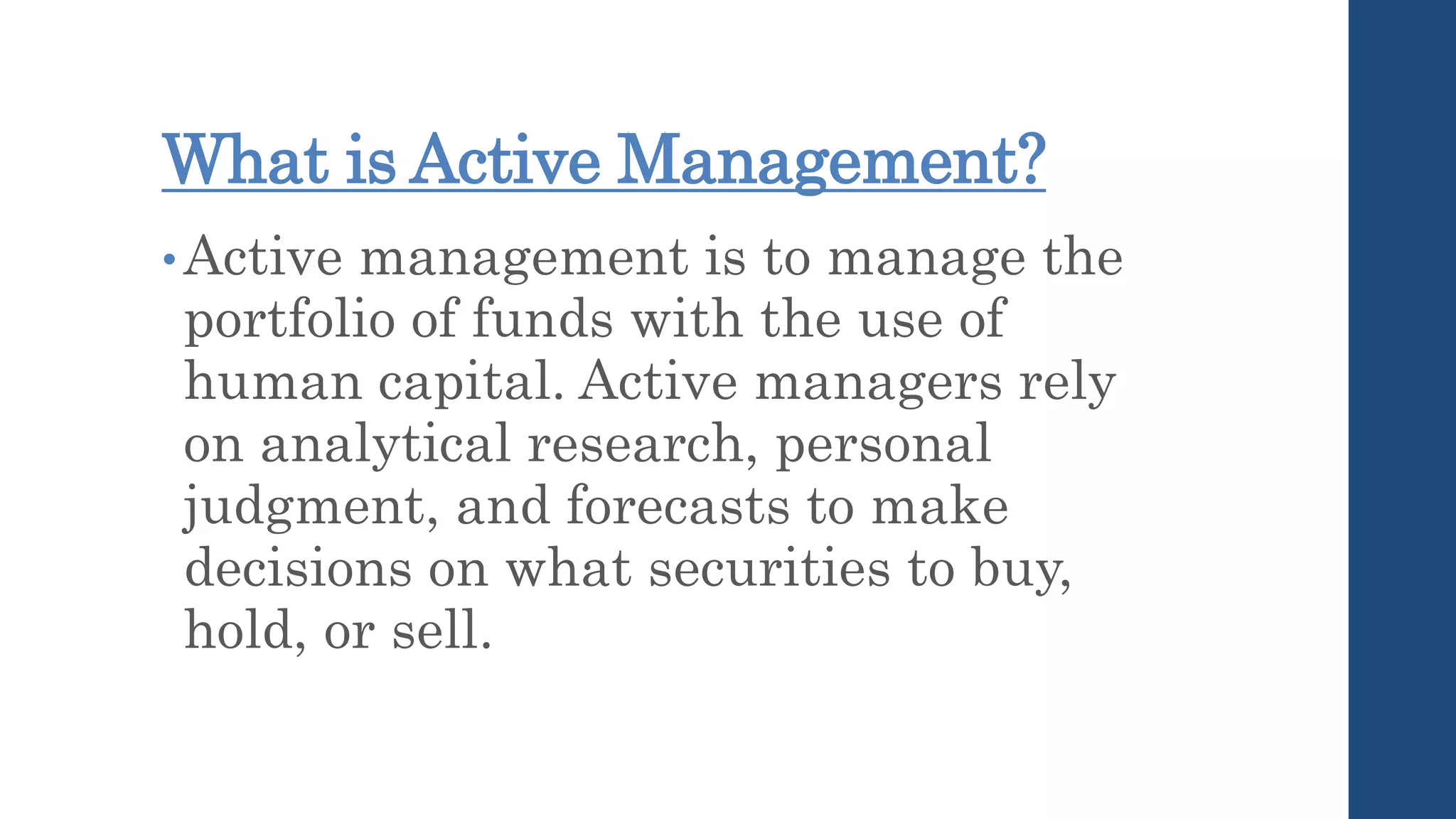 Active management and Active Management Process | PPTX