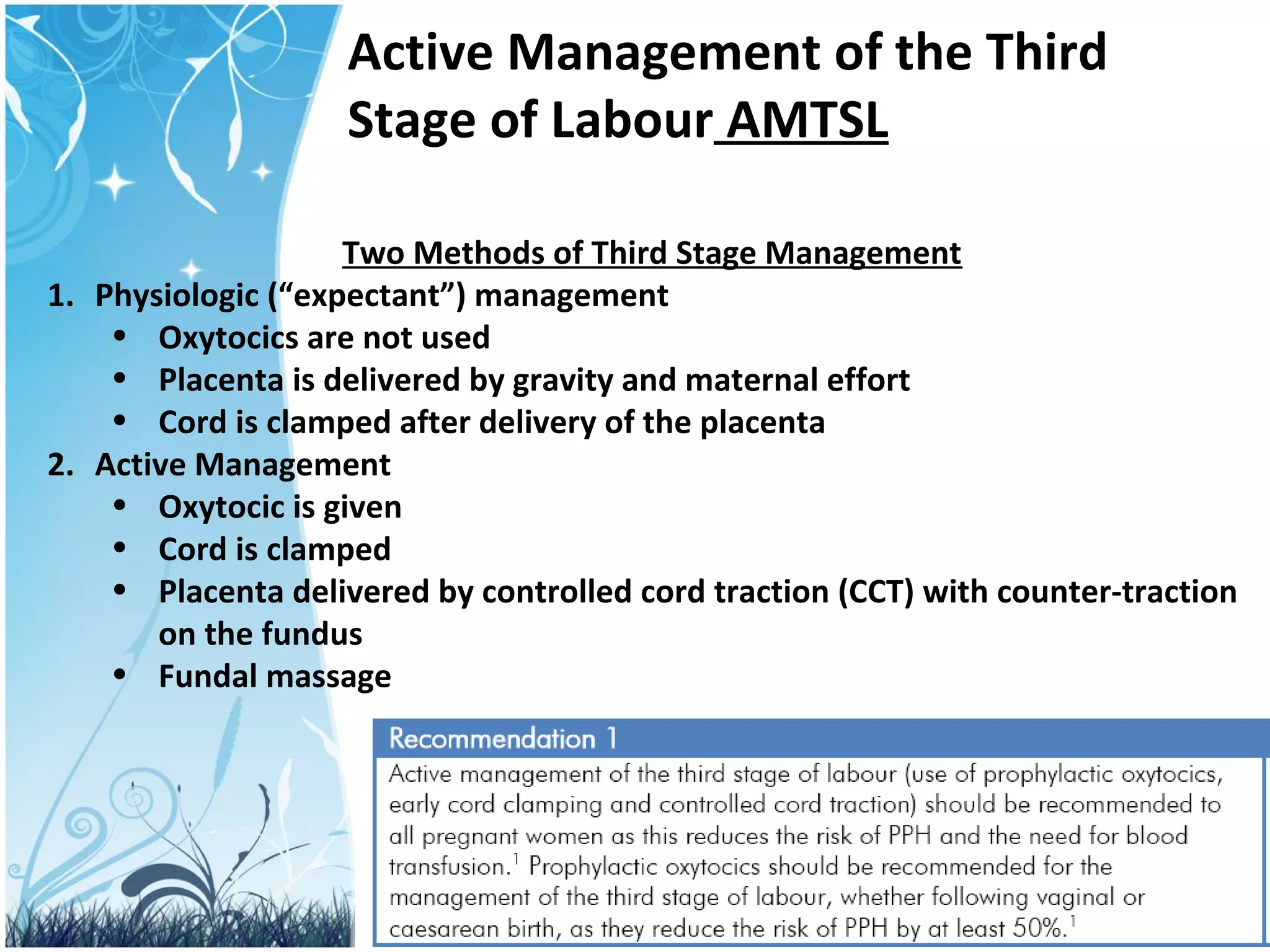 Active management of the third stage of labour | PPT | Pregnancy ...