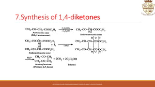 7.Synthesis of 1,4-diketones
ACTIVE METHYLENE COMPOUNDS,DR.BINCY JOSEPH,ST.MARY'S COLLEGE,THRISSUR.
 
