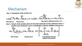 Mechanism
ACTIVE METHYLENE COMPOUNDS,DR.BINCY JOSEPH,ST.MARY'S COLLEGE,THRISSUR.
 