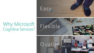 Easy
Flexible
Quality
Why Microsoft
Cognitive Services?
 