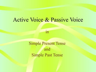 Active Voice & Passive Voice in Simple Present Tense and Simple Past Tense 
