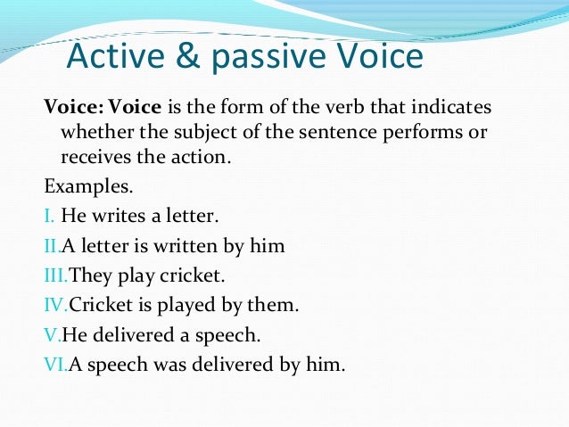 active passive voice active voice